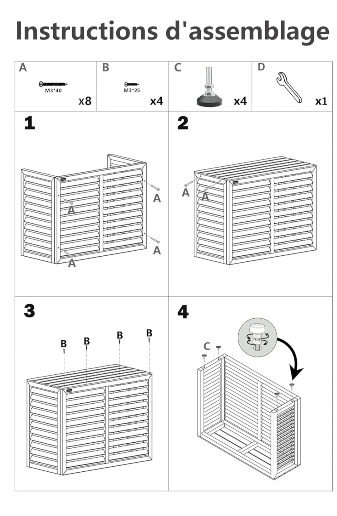 Cache Climatiseur Blanc en Bois de Pin Traité – Naturel, Élégant et Durable