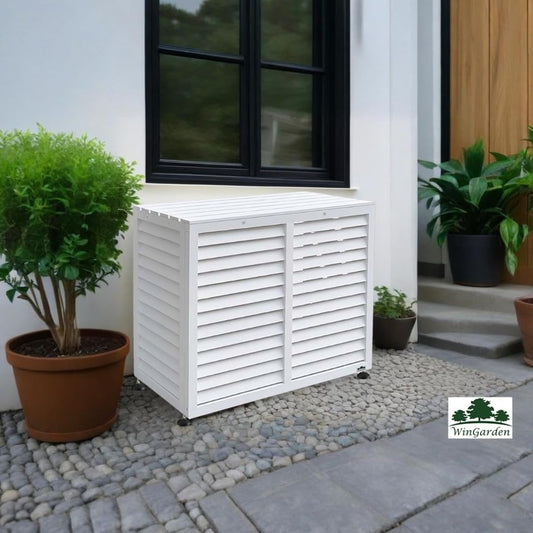 Cache Climatiseur Blanc en Bois de Pin Traité – Naturel, Élégant et Durable