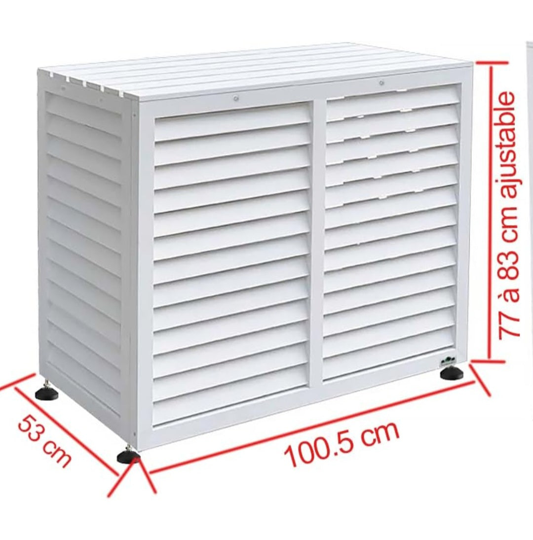 Cache Climatiseur Blanc en Bois de Pin Traité – Naturel, Élégant et Durable