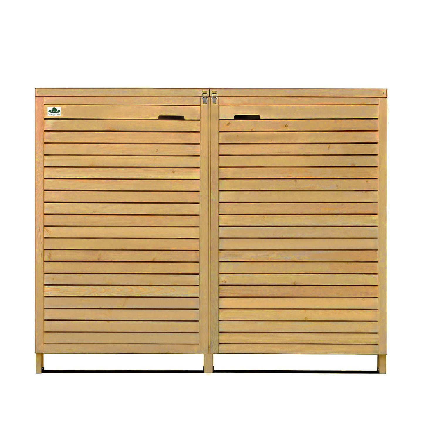 Cache Poubelles Bois 2 Bacs – Pour Conteneurs de 240L – Pratique, Esthétique et Résistant